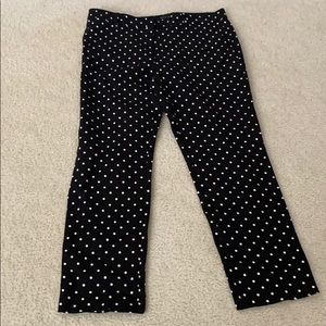 Ann Taylor Black Polka Dot Work Pants size 8
